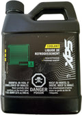 Black XPS coolant bottle with an integrated handle, screw cap, and green universal pre-mixed coolant label. The container holds one U.S. quart of ready-to-use coolant.