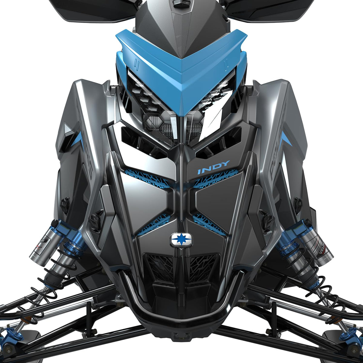 Custom Sky Blue grill inserts for Polaris MATRYX snowmobile