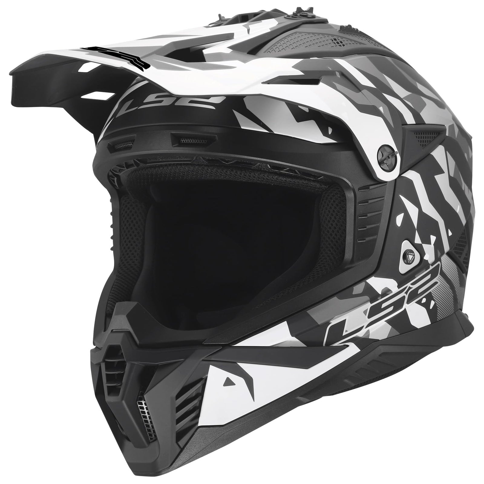 LS2 Gate II motocross helmet interior liner and ventilation system