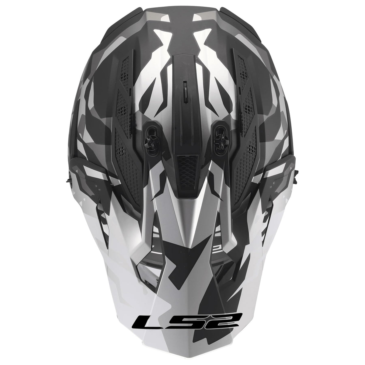 LS2 Gate II MX dirt bike helmet matte black gray side view
