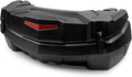 Large black Can-Am LinQ trunk box with a molded lid, dual side latches, and a red rear reflector.