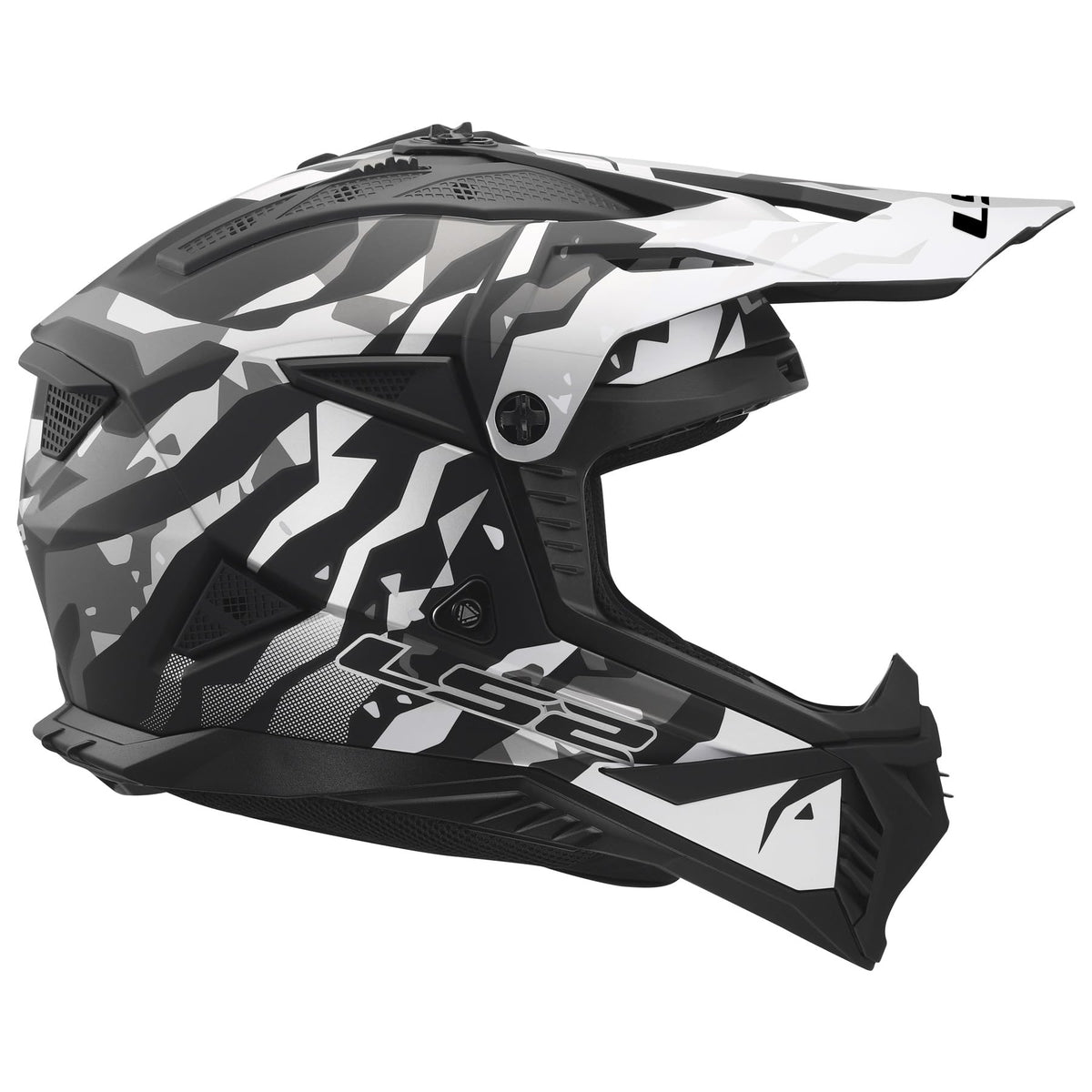 LS2 Gate II matte electra black gray motocross helmet
