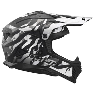 LS2 Gate II Matte Electra Black/Gray Motocross Helmet – Full Face MX Off-Road Helmet