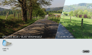 Shoei CWR-F2 Pinlock Ready Motorcycle Helmet Face Shield – Blue Mirror