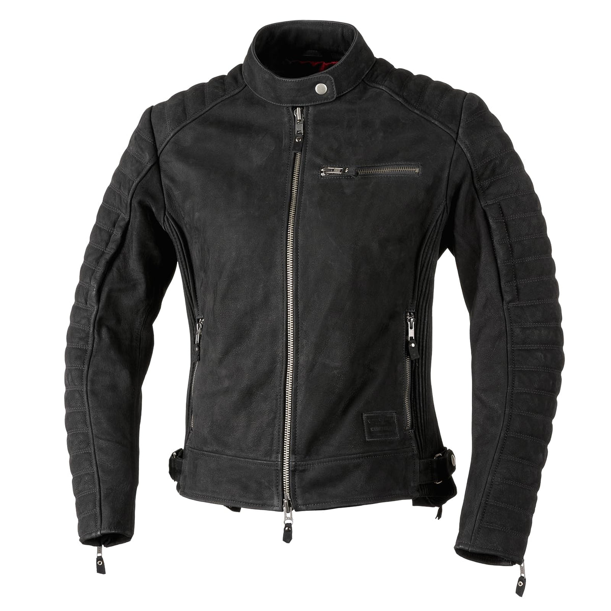 Cortech Hoyden women’s leather motorcycle jacket in matte black made from premium cowhide with armored protection for street riders.