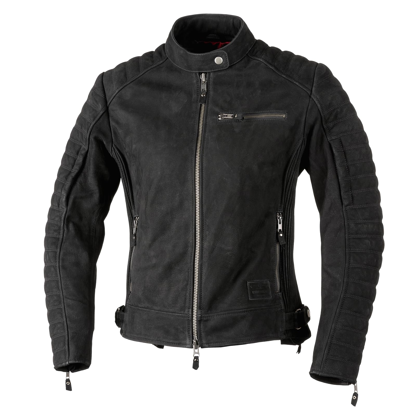 Cortech Hoyden women’s leather motorcycle jacket in matte black made from premium cowhide with armored protection for street riders.