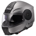 LS2 Horizon II modular motorcycle helmet matte titanium with integrated SunShield