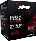Black XPS Lubricants engine oil change kit box labeled SAE 10W-50 4T and “Full Synthetic” for the Rotax 900 ACE engine. The packaging does not match the “Synthetic Blend” wording in the listing title, so the oil type should be verified before publishing.