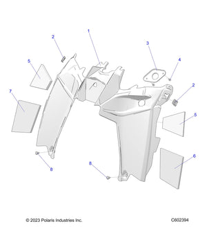 Polaris OEM Mid Console 2636733 w/Choke Hole | Indy & RMK EVO 550 Snowmobiles