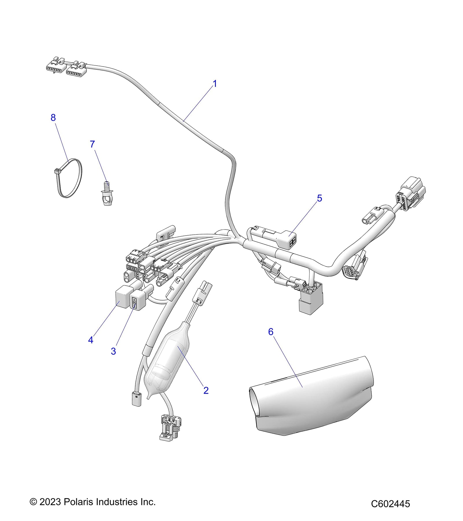 OEM Polaris snowmobile wiring harness replacement part 2414659