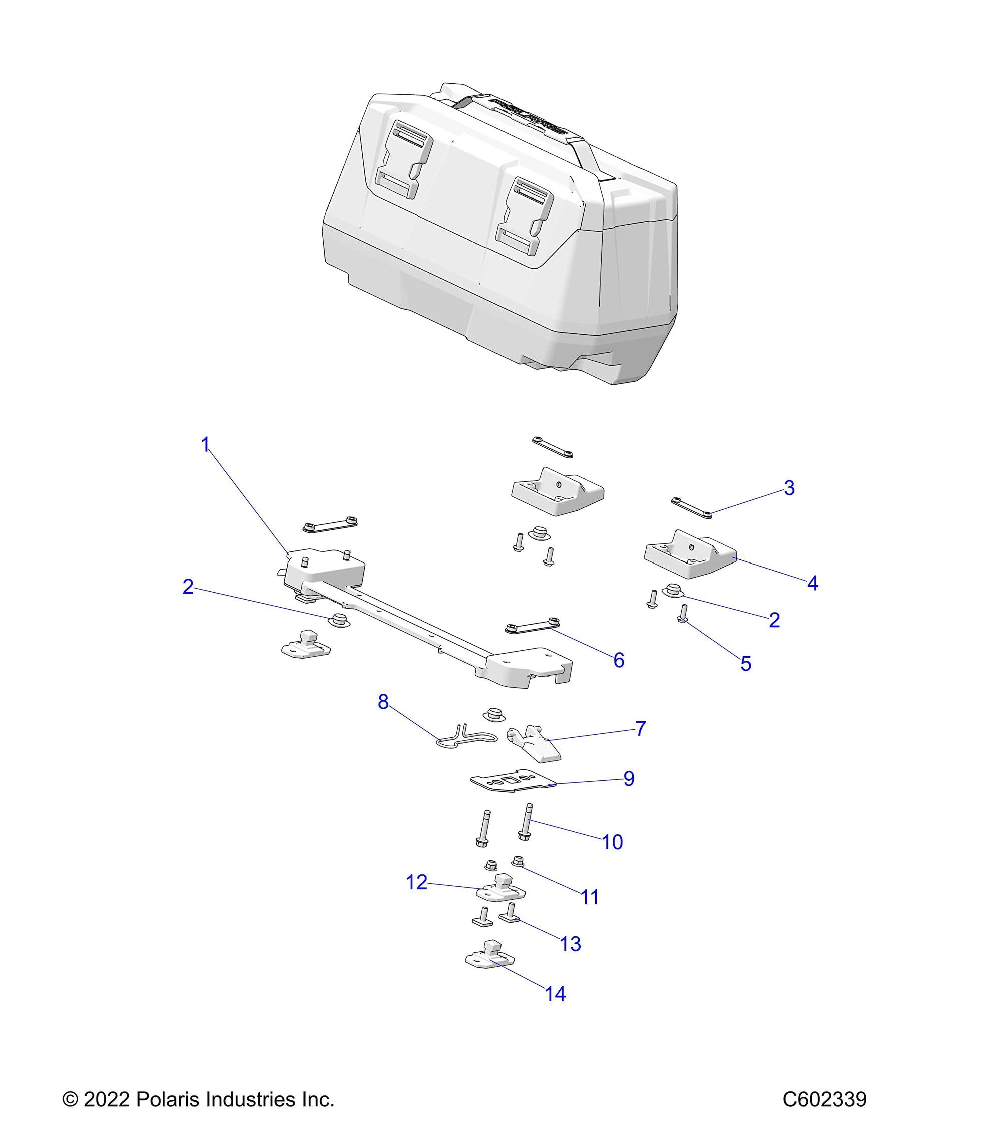Polaris Lock & Ride Flex Sport Tall Tunnel Storage 2884454 installed on snowmobile