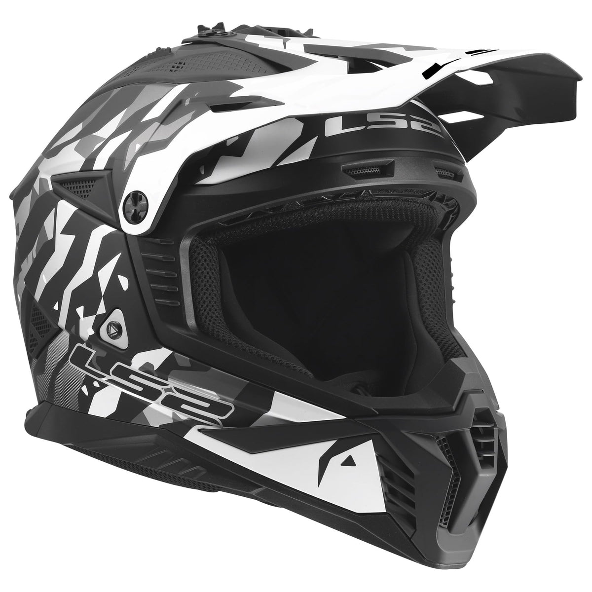 LS2 Gate II motocross helmet interior liner and ventilation system