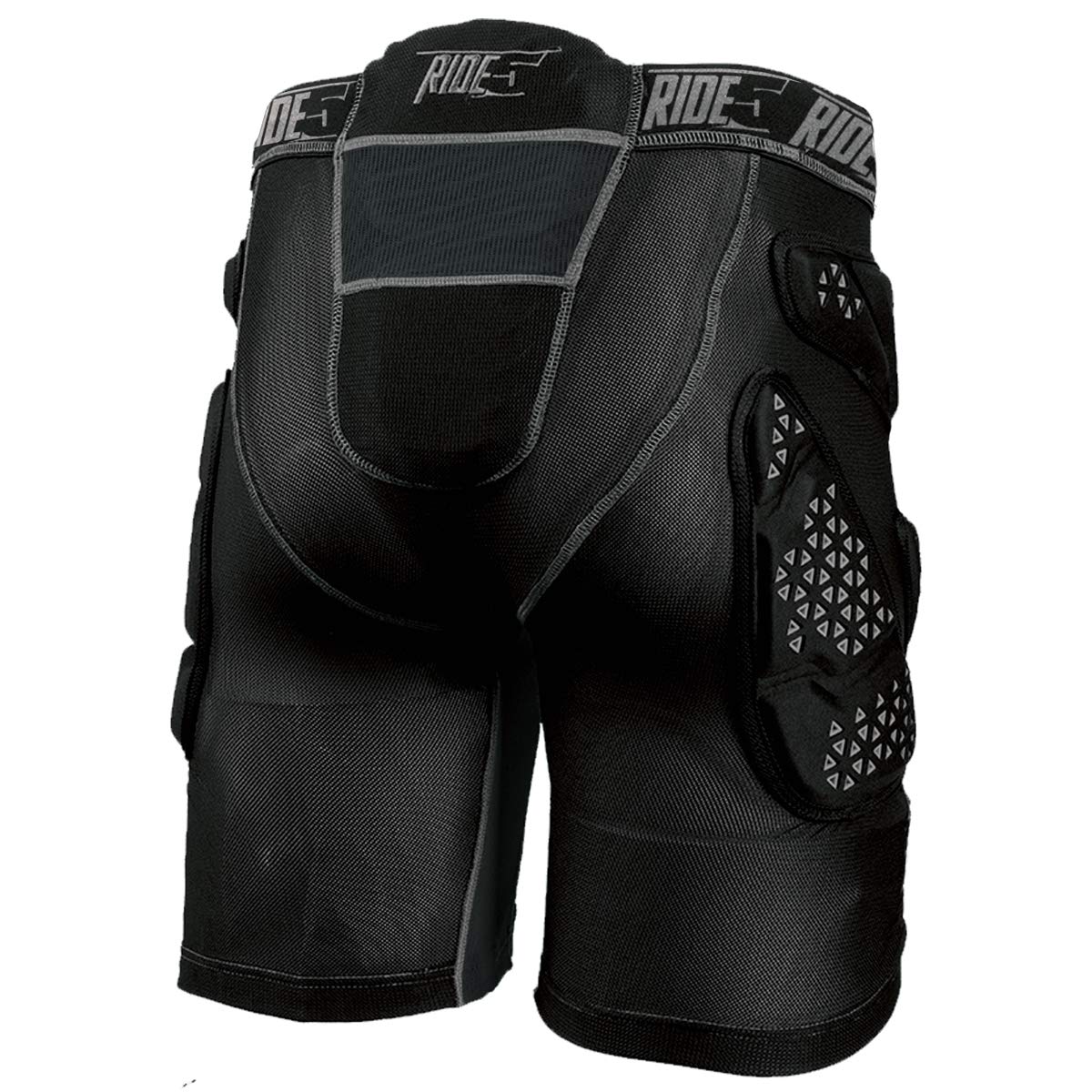 Low-profile mountain bike protective short with breathable stretch fabric.