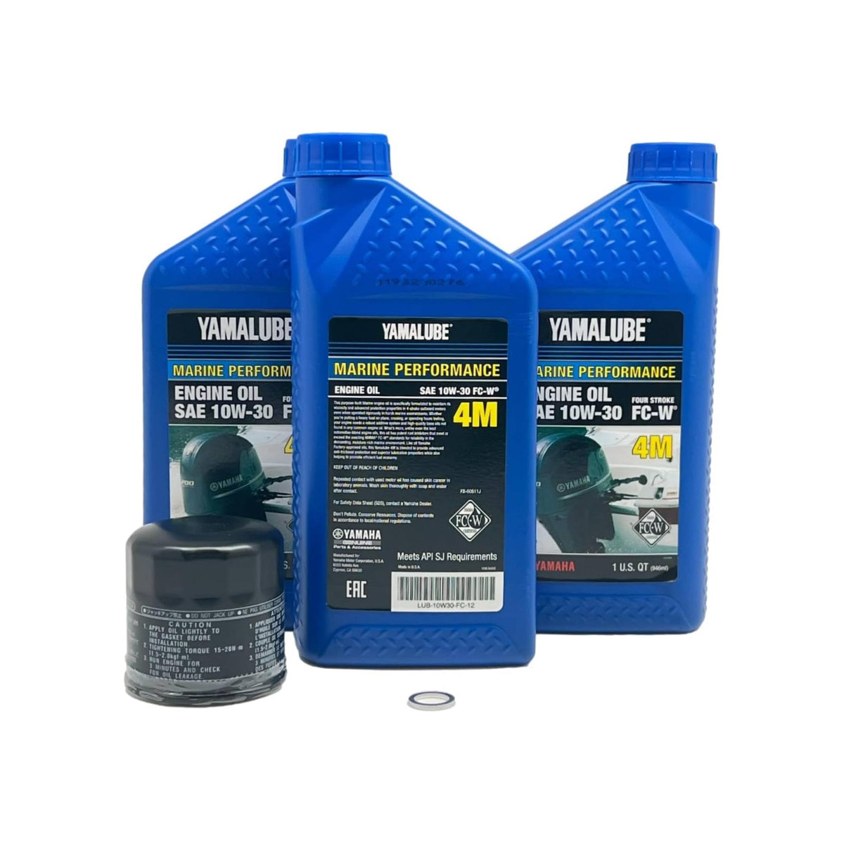 Complete Yamaha 4-stroke oil change kit for F30–F70 outboards