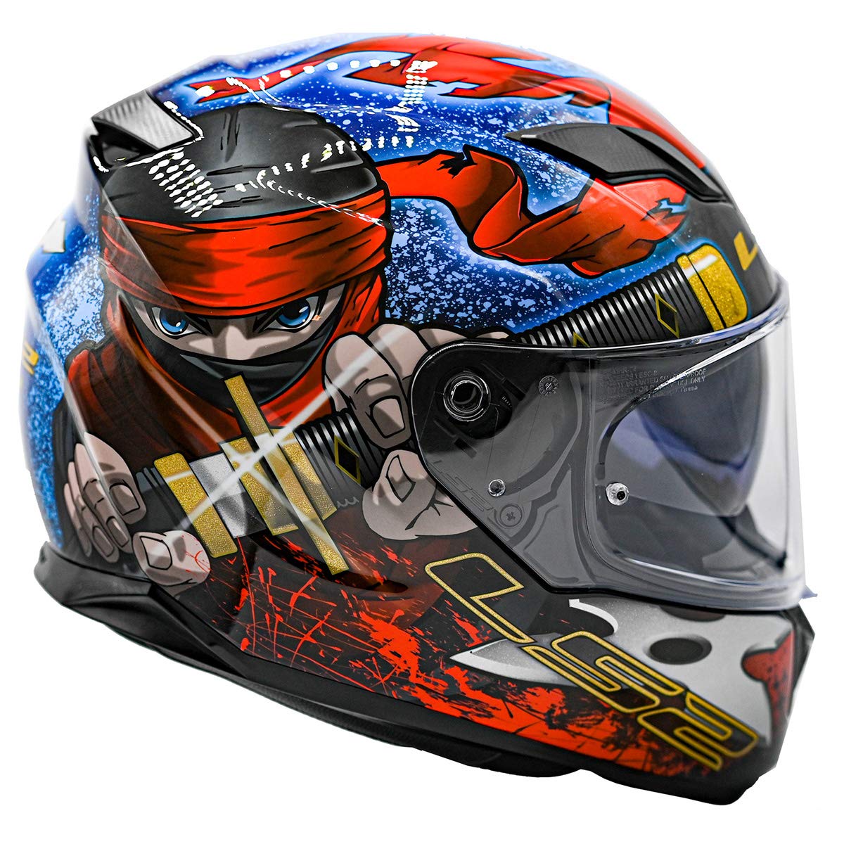 LS2 Stream Evo Full Face Helmet in Ninja Red Blue