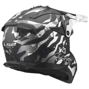 LS2 Gate II Matte Electra Black/Gray Motocross Helmet – Full Face MX Off-Road Helmet