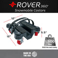 Caliber Rover 360 sled mover supporting 1,500 pounds on smooth casters