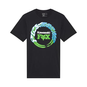 Fox Racing Men’s Kawasaki Short Sleeve T-Shirt – Black | Motocross / Dirt Bike / Off-Road Riding Shirt