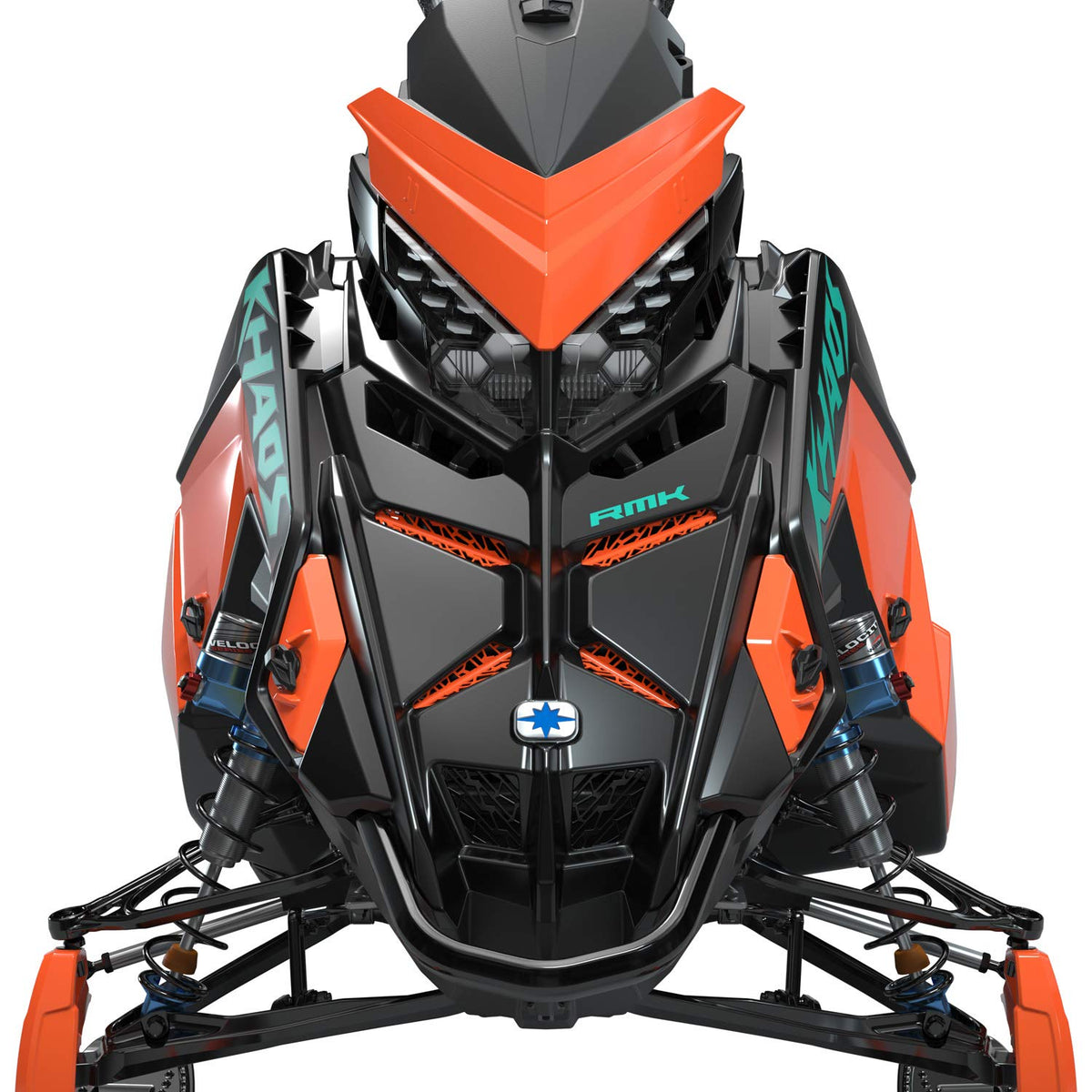 Custom orange grill inserts for Polaris MATRYX snowmobile