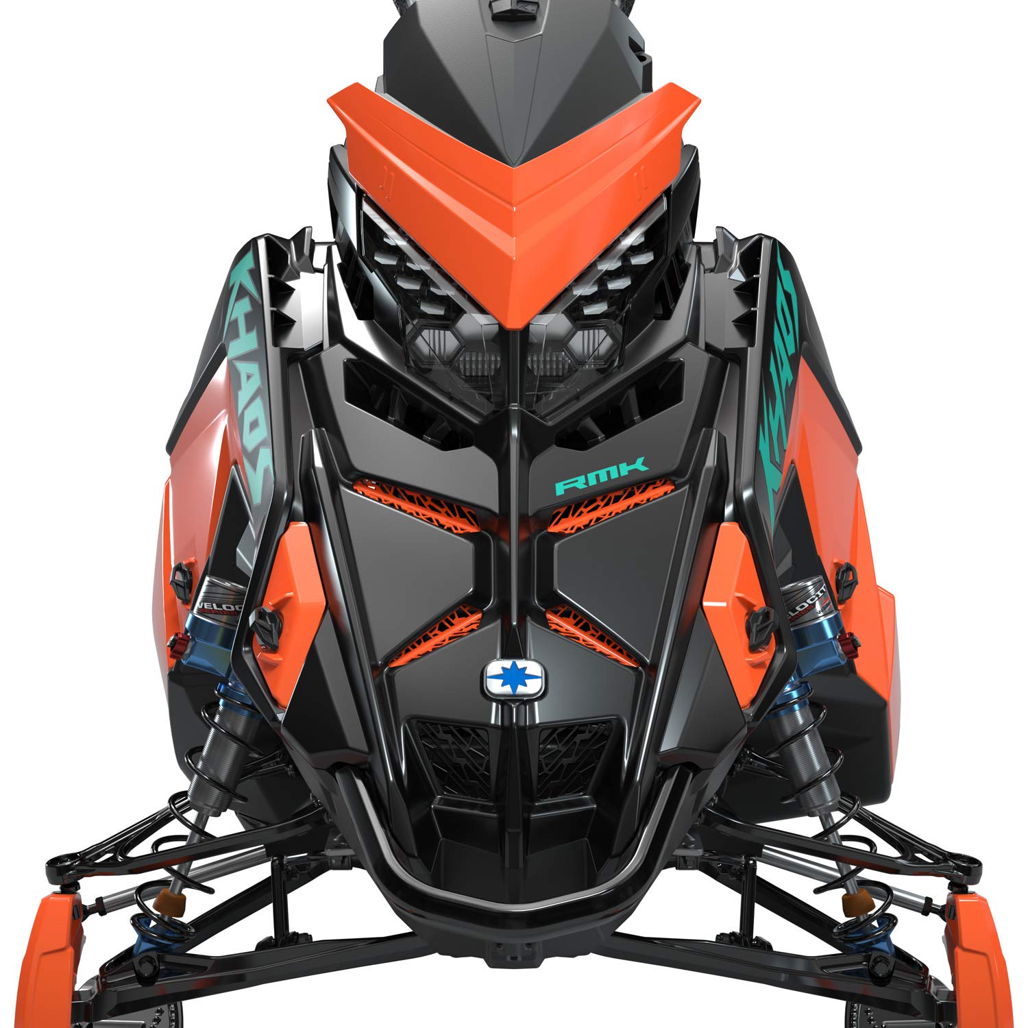 Custom orange grill inserts for Polaris MATRYX snowmobile