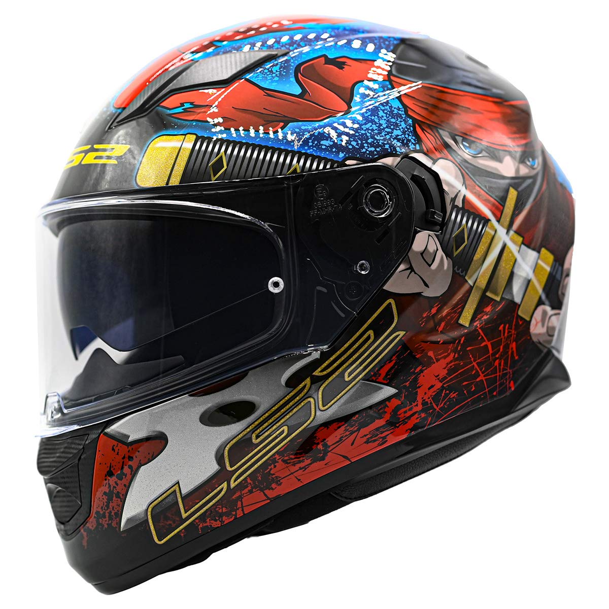 LS2 Helmets Stream Evo Full Face Street Helmet – Ninja Red Blue