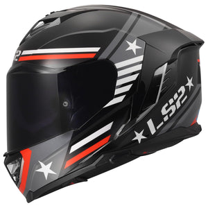 LS2 Assault III Full Face Motorcycle Helmet with SunShield – Gloss Zone Black/Gray/Red