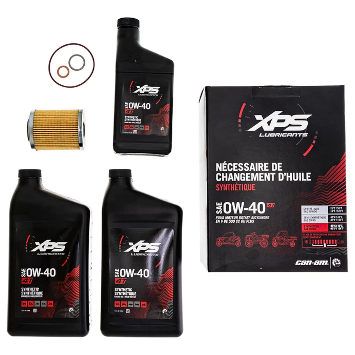 Can-Am OEM 4T 0W-40 synthetic oil change kit 9779259