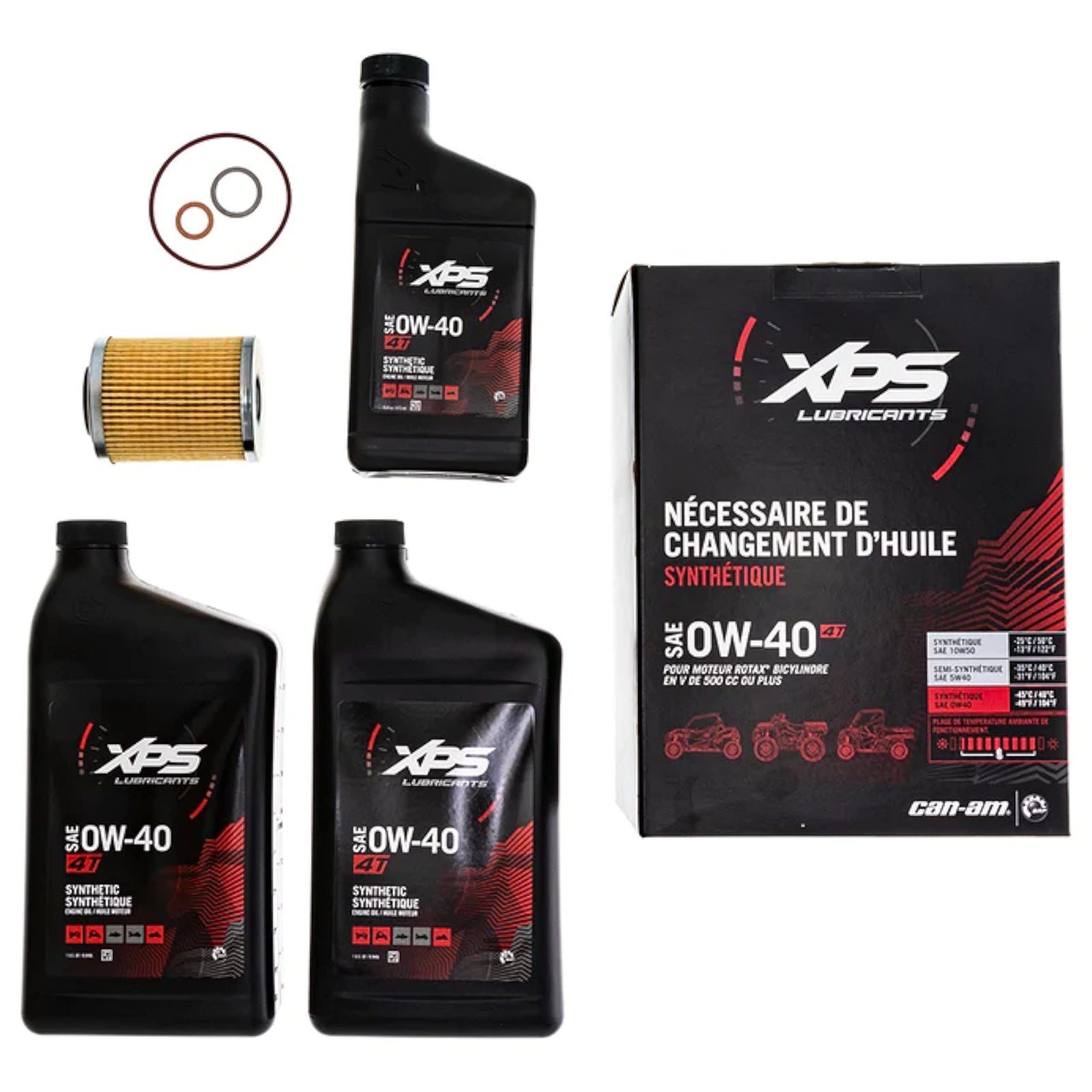 Can-Am OEM 4T 0W-40 synthetic oil change kit 9779259