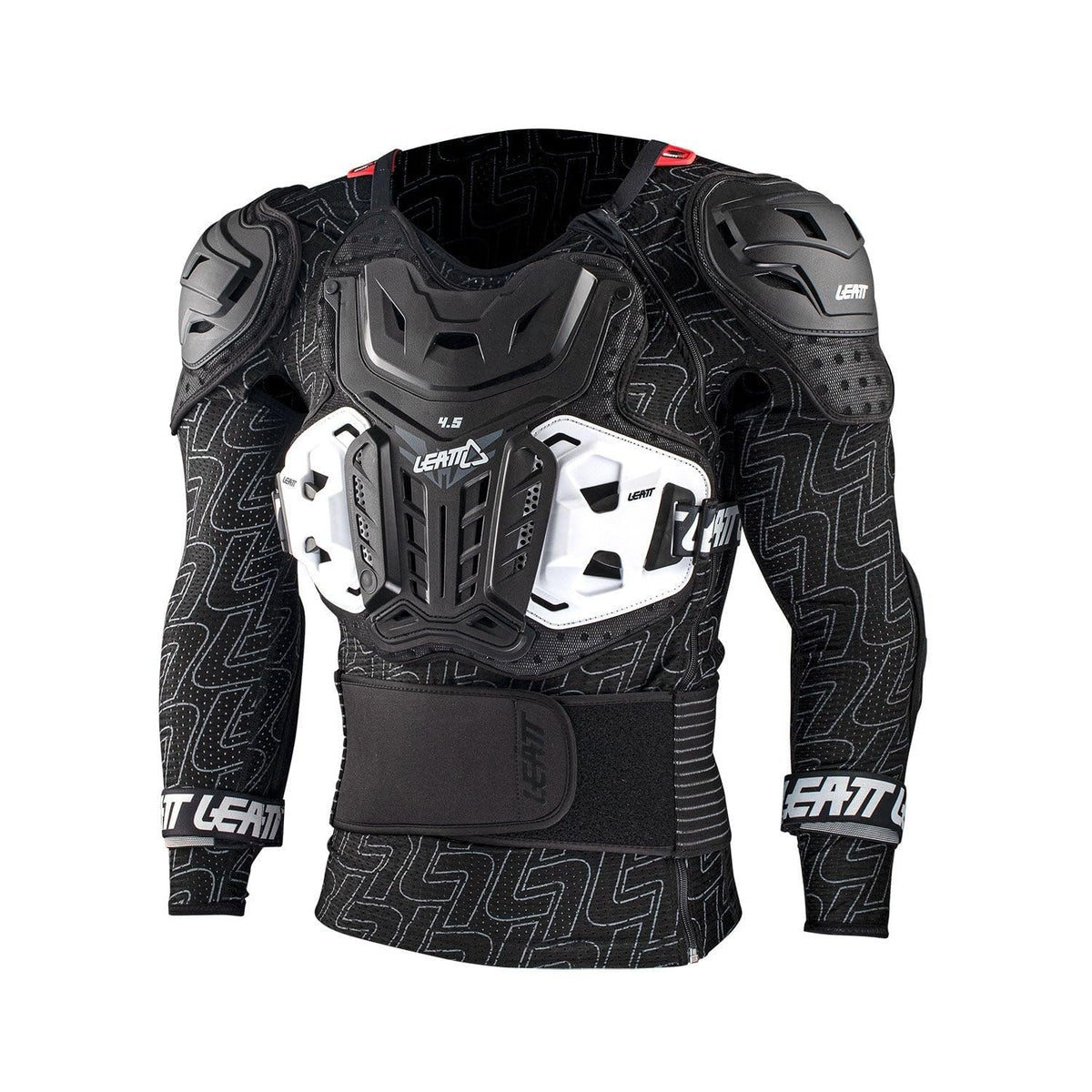 Leatt 4.5 Pro Body Protector in black with full upper-body armor coverage.