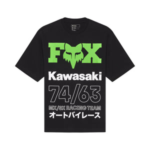 Fox Racing Men’s Kawasaki Oversized Short Sleeve T-Shirt – Black | Motocross / Dirt Bike / Off-Road Riding Shirt