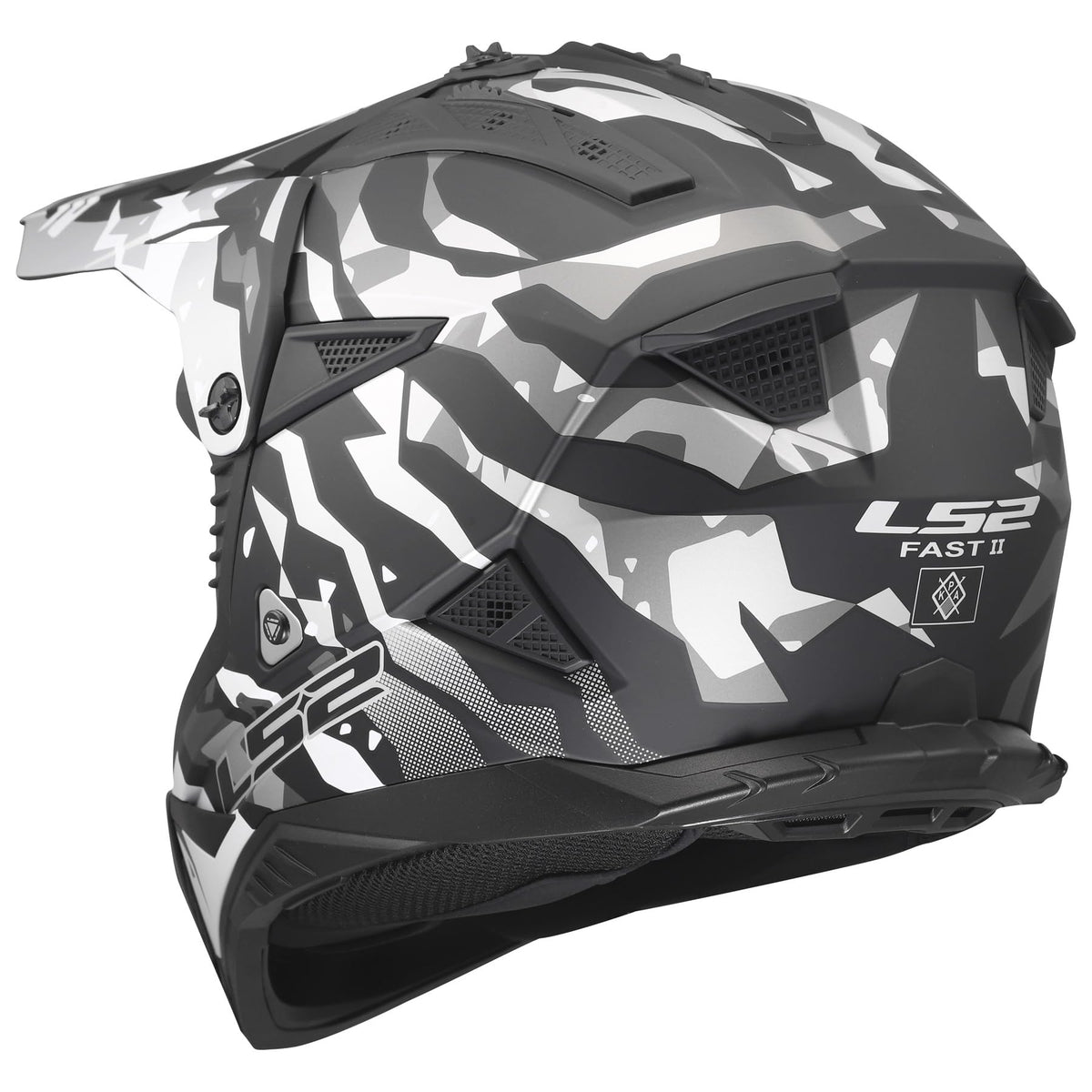 LS2 Gate II motocross helmet interior liner and ventilation system