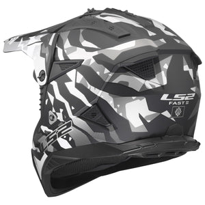 LS2 Gate II Matte Electra Black/Gray Motocross Helmet – Full Face MX Off-Road Helmet