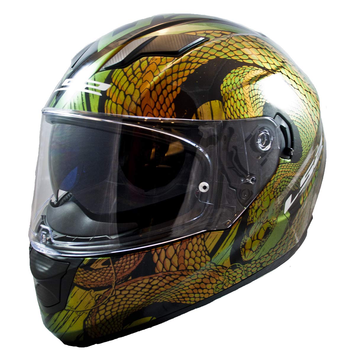 **OPEN BOX** LS2 Helmets Full Face Stream Street Helmet Snakebite Chameleon Small