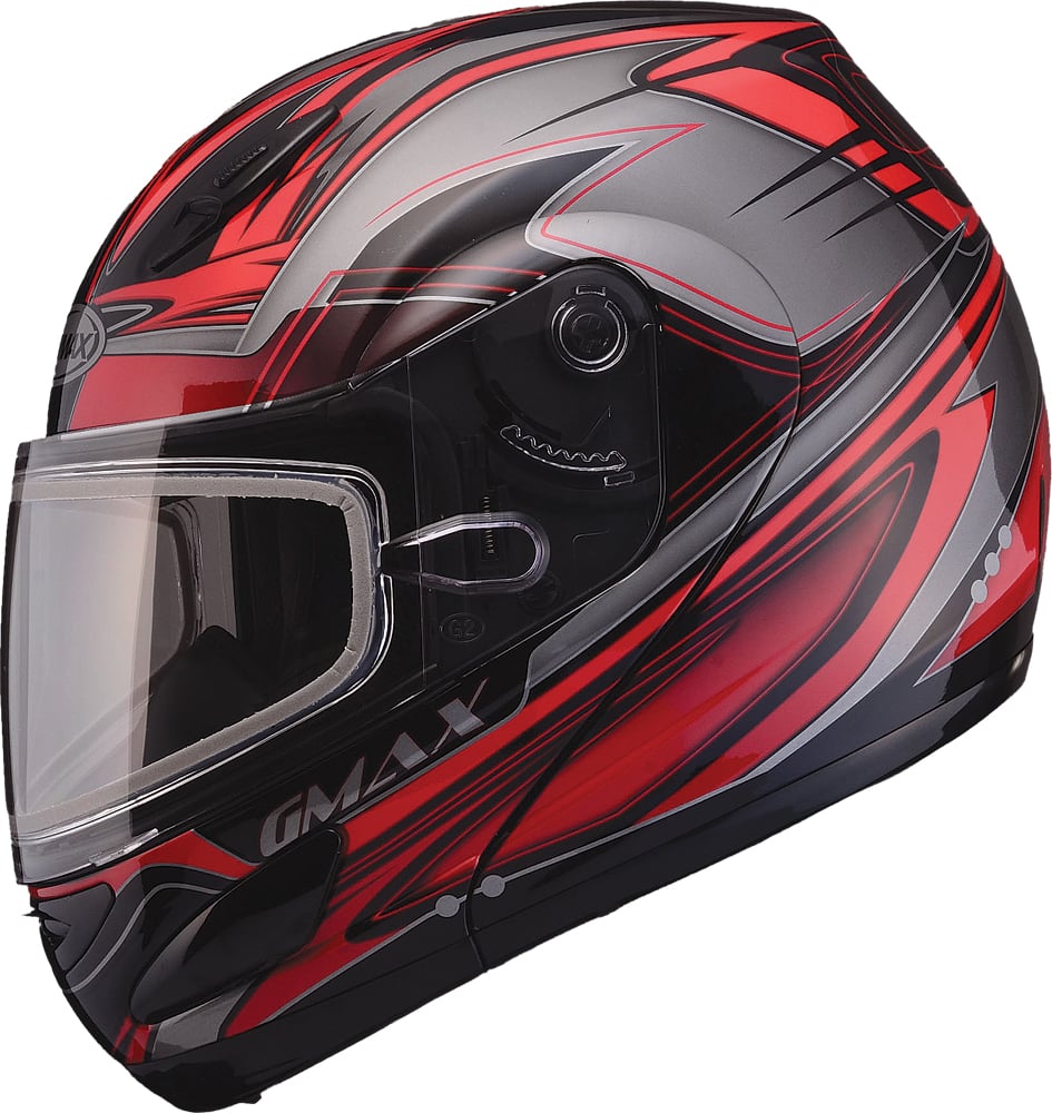 GMAX Helmet GM-44S Modular Helmet - Semcoe Red/Silver/Black 2X