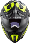 Helmet Explorer C Focus Adventure Motorcycle Helmet with SunShield - Matte Titanium Hi-Viz Yellow Product View