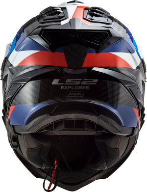 Helmet Explorer C Frontier Adventure Motorcycle Helmet with SunShield - Black/Blue Gloss