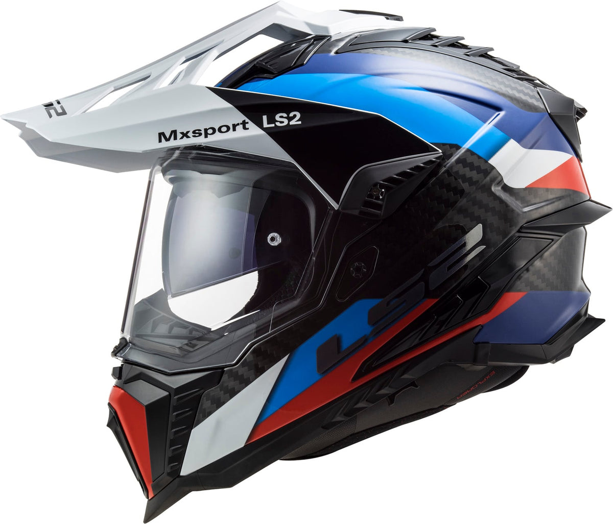 Helmet Explorer C Frontier Adventure Motorcycle Helmet with SunShield - Black/Blue Gloss Product View