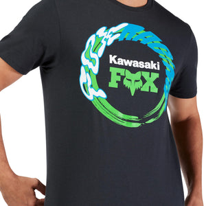 Fox Racing Men’s Kawasaki Short Sleeve T-Shirt – Black | Motocross / Dirt Bike / Off-Road Riding Shirt