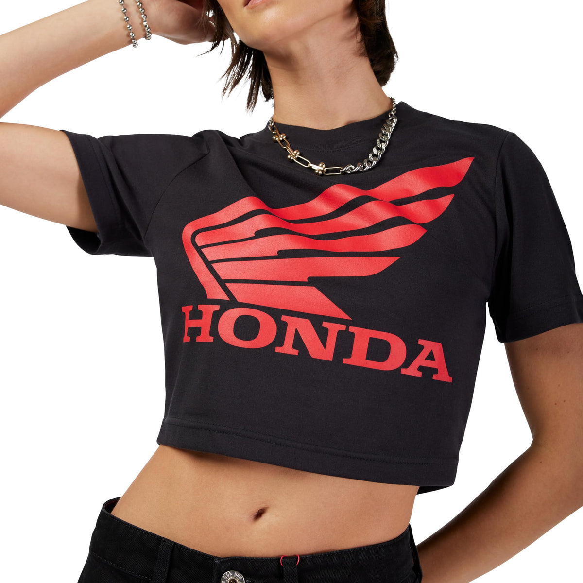 Fox x Honda Baby Tee perfect for casual riding, trail days, or motocross-inspired fashion.