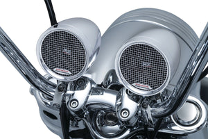 Kuryakyn Road Thunder Speaker Pods – Chrome Motorcycle Handlebar Speakers (by MTX)