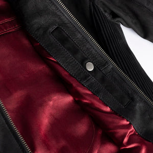 Cortech Hoyden Women’s Leather Motorcycle Jacket – Matte Black Cowhide Riding Jacket