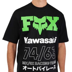 Fox Racing Men’s Kawasaki Oversized Short Sleeve T-Shirt – Black | Motocross / Dirt Bike / Off-Road Riding Shirt
