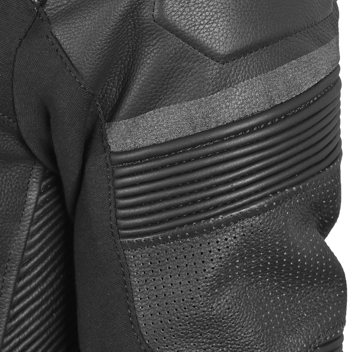 Premium cowhide motorcycle jacket with armor protection and ventilation for aggressive street and sport bike riding.
