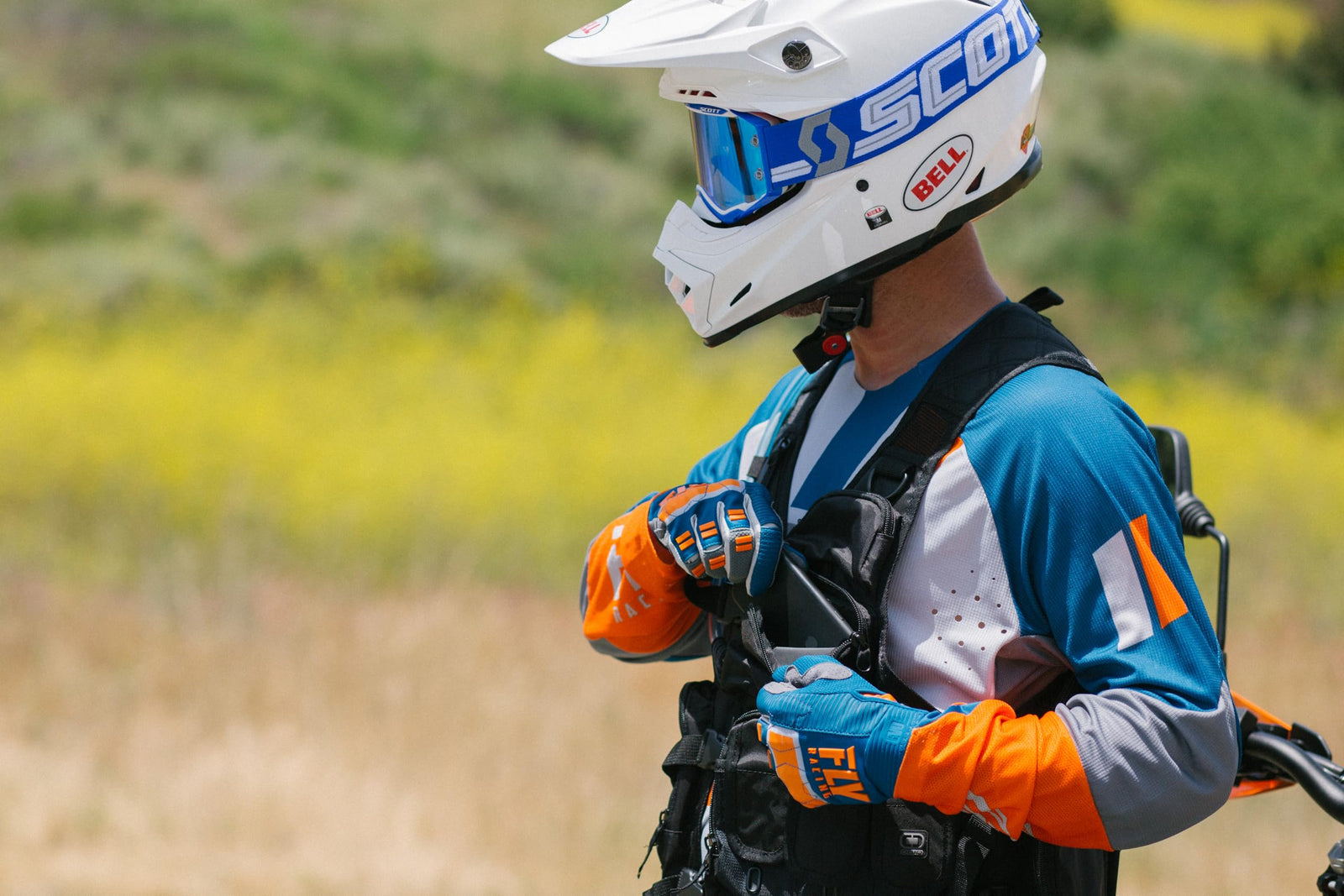 OGIO motocross vest with tool storage and adjustable buckles