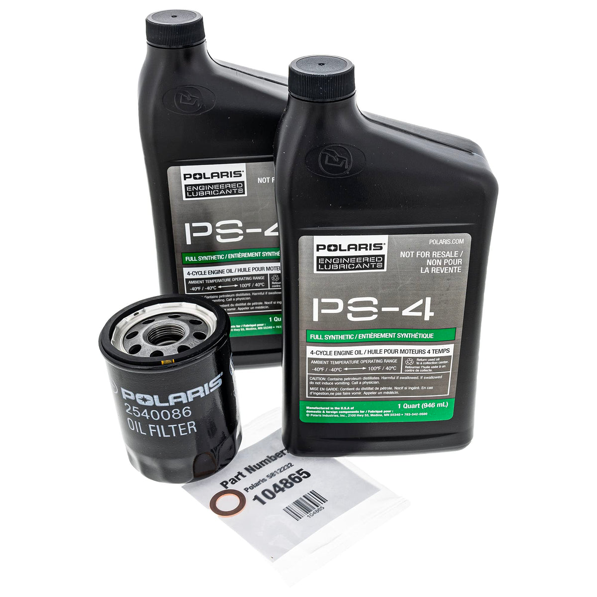 Polaris OEM Oil Change Kit 2202166 | Fits Ranger 570 Full Size EPS EFI | 2 Qt PS-4 Synthetic