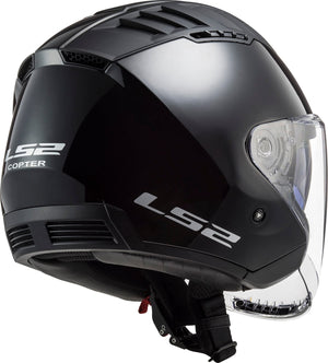 Copter Solid Open Face Helmet with SunShield - Gloss Black