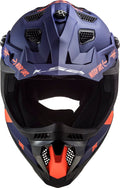 Tousley Rider Supply Helmet Subverter Evo Cargo Full Face MX Motorcycle Helmet - Matte Blue/Orange Product View
