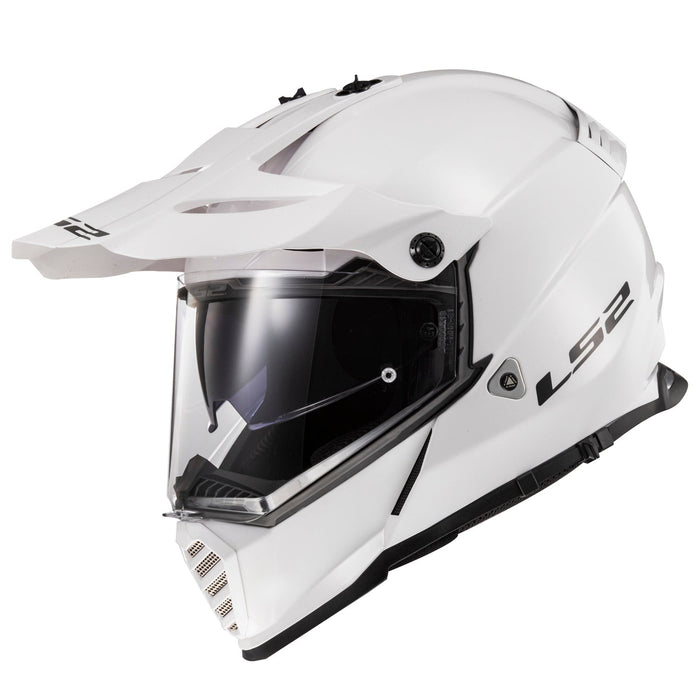 Blaze Solid Adventure Helmet with SunShield - Gloss White Product View