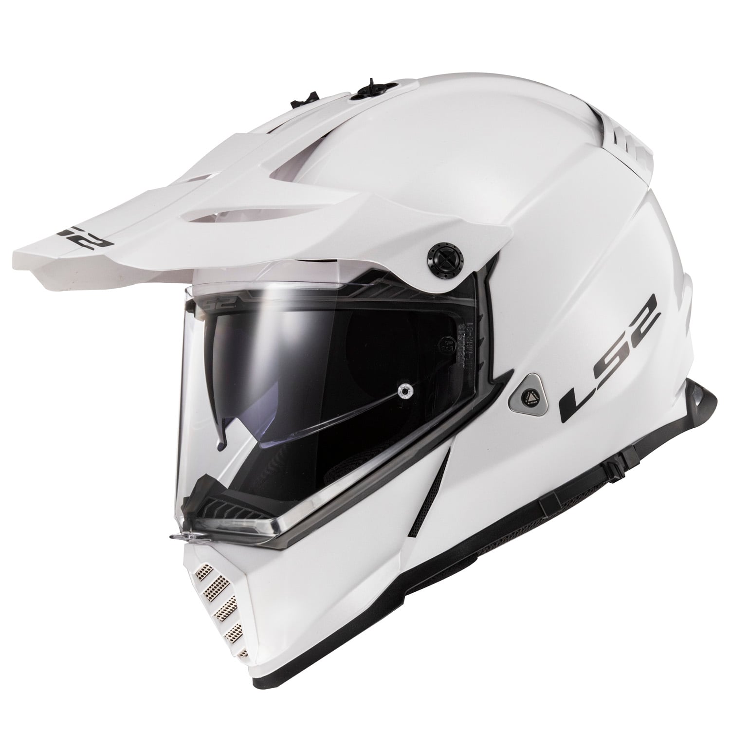 Blaze Solid Adventure Helmet with SunShield - Gloss White Product View
