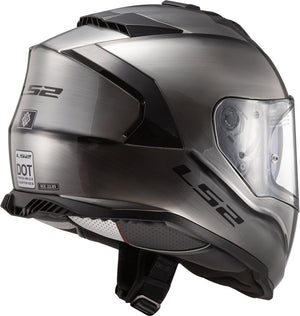 Helmet Assault Solid Full Face Motorcycle Helmet with SunShield – Brushed Alloy Construction, Brushed Gray